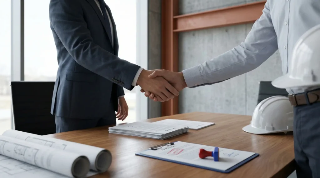 Agreement and approval stage of a construction project with GGS Builders